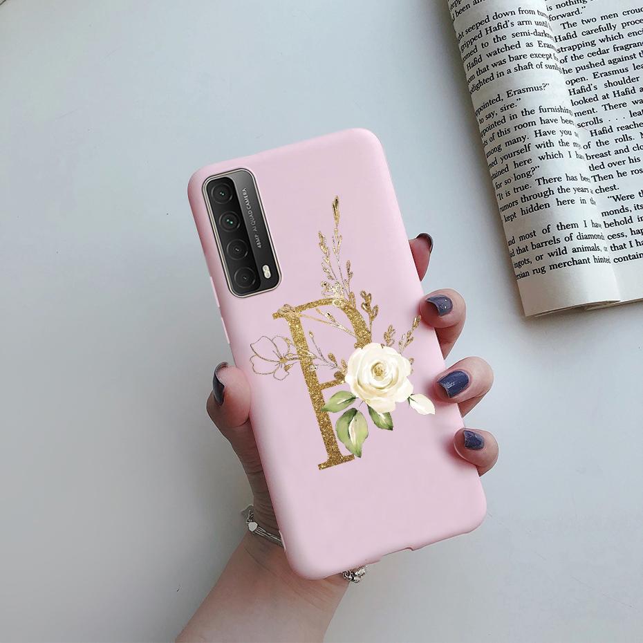 Модный Цветочный Чехол с Буквами Ударопрочный для Huawei P Smart 2021 Мягкий ТПУ Чехол для Huawei Y7A 2020 Y 7A Y7 A Чехлы для Телефонов 6.67"