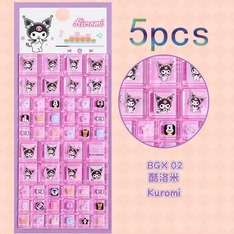 Sanrio Hello Kitty Cartoon 3D Square Stickers Anime Phone Laptop Luggage Decoration Creative DIY Rhinestone Decal Kids Toys Gift