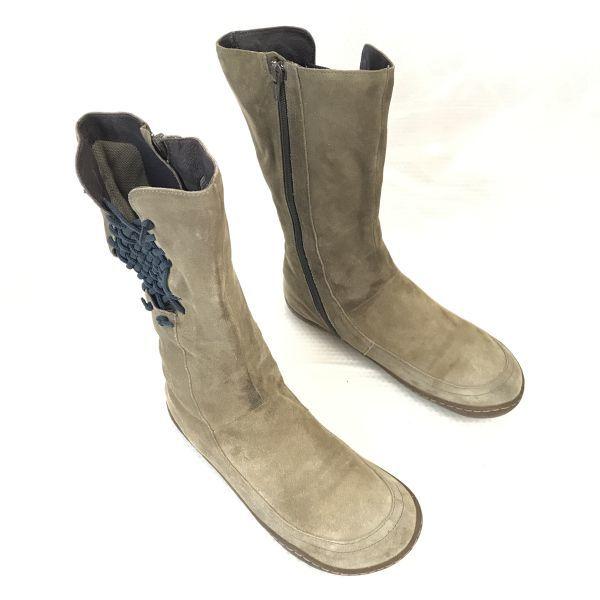 CAMPER Suede Mid Boots Beige 38/23.5-24.0cm