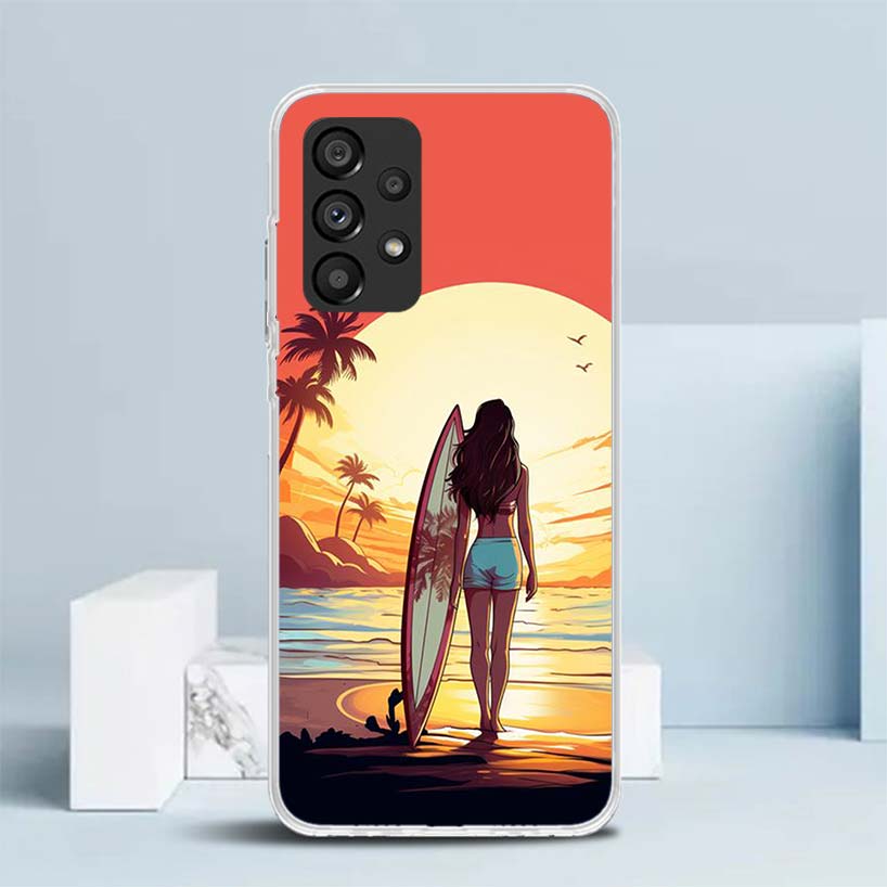 Эстетика для доски для серфинга для чехла на телефон Samsung Galaxy A17 A37 A57 A16 A26 A36 A56 A15 A14 A55 A13 A53 A25 A35 A24 A34 A23 A33 Galax