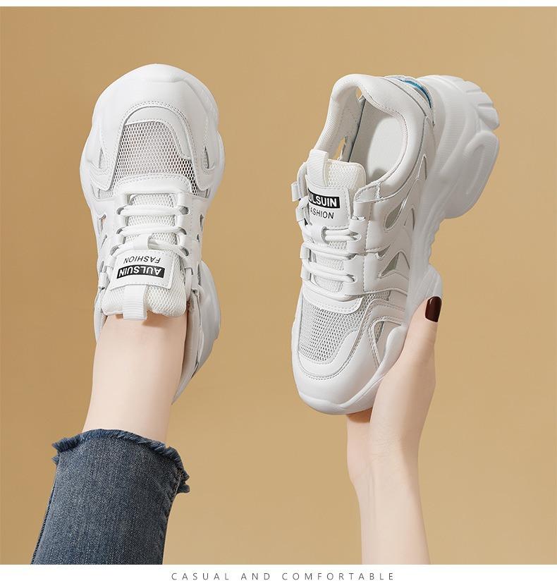 Туфли для папы с выемкой, женская мягкая подошва, новинка 2024 года, тонкая посадка, повышенный комфорт и воздухопроницаемость, повседневная спортивная женская обувь