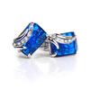 Men's Rectangle Blue Crystal Cufflinks Shirt Cuff Links Wedding Party Groom Gift