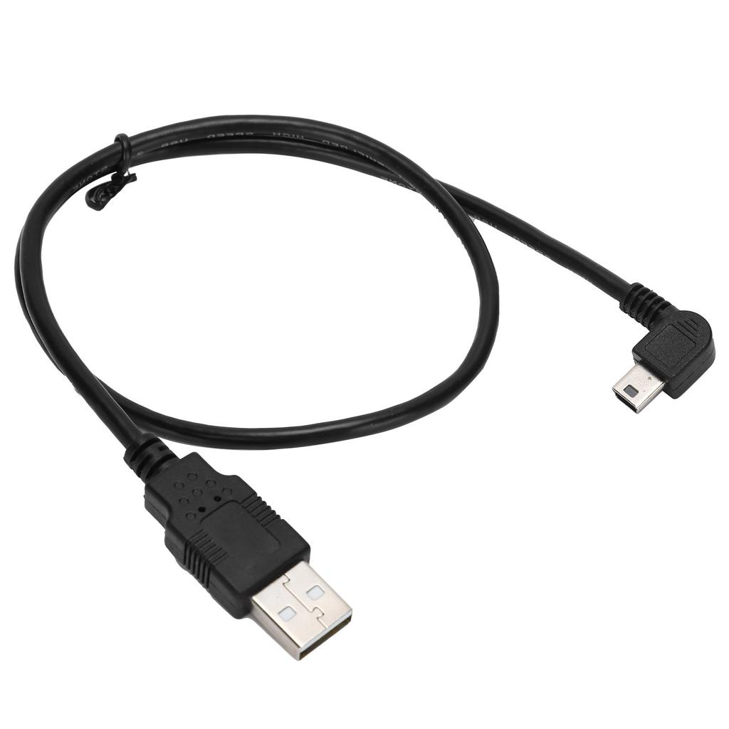 Кабель USBA - Mini USBB "папа-папа" с левосторонним угловым разъемом, шнур питания для зарядки ПК