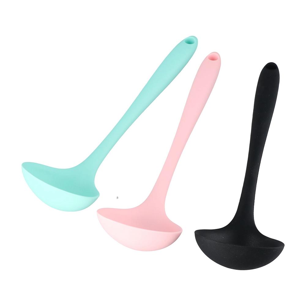 Heat Resistant Curved Handle Non-stick Dinnerware Tableware Soup Ladle Serving Spoon Scoop