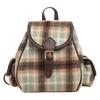 2025 Autumn and Winter Fashion Women's Retro College Suede Plaid Backpack Bag Bag