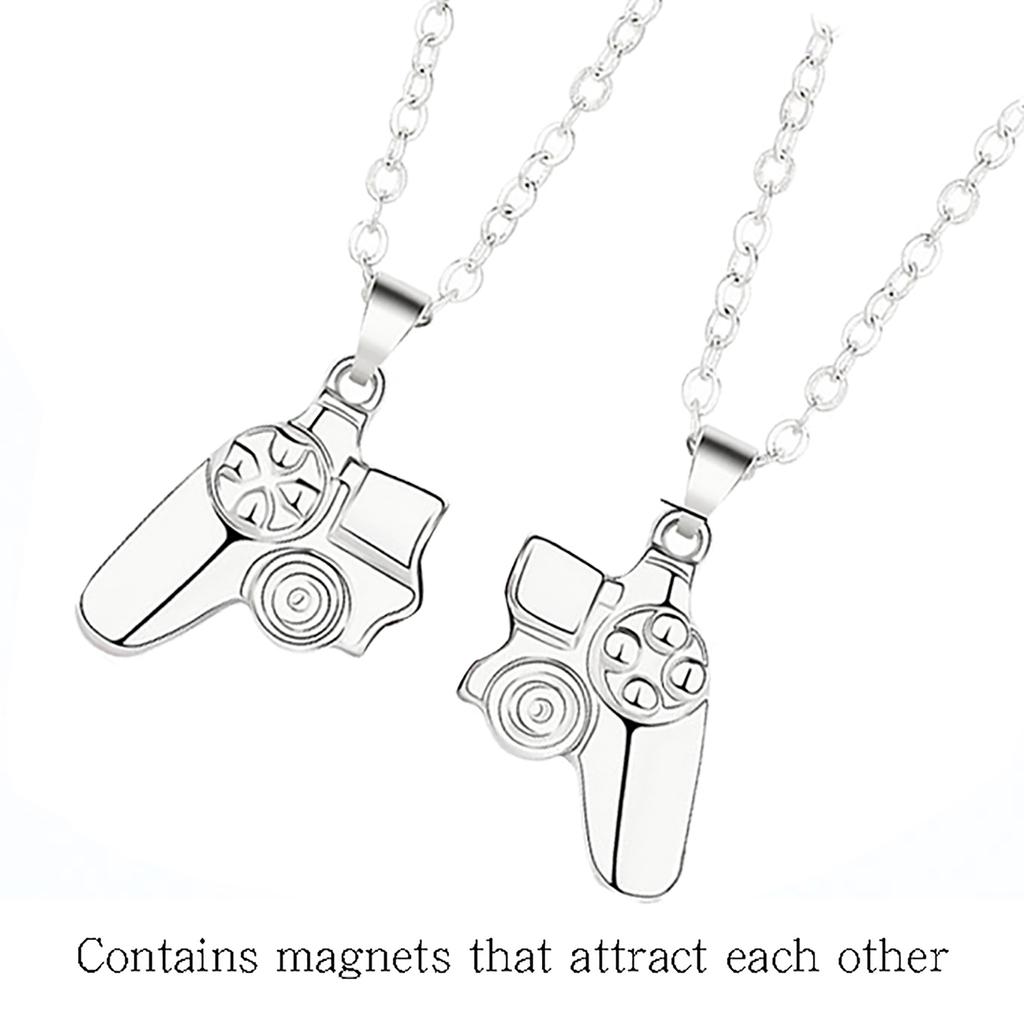 Магнитное ожерелье для пар, ожерелье из металлического сплава с подвеской в ​​виде геймпада, игровая консоль