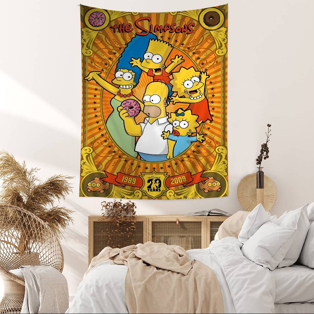 Cartoon TThe Cool SSimpsons Printed Large Wall Tapestry Hanging Tarot Hippie Wall Rugs Dorm Art Home Decor