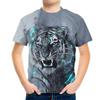 Summer Round Neck Animal Pattern 3D Printed Top Fashionable Casual Short Sleeved Children's Boy T-shirts