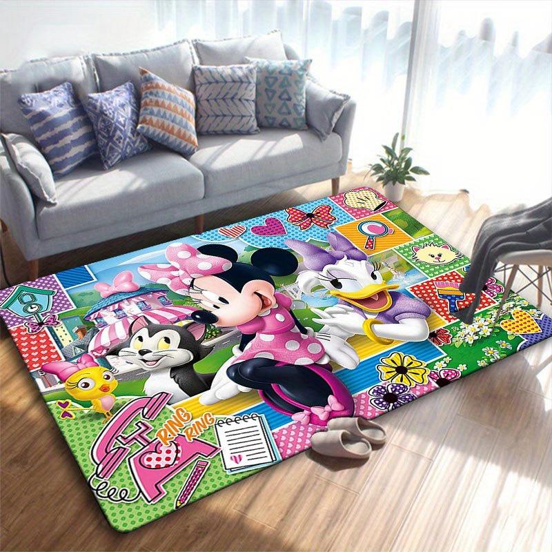 1 шт. Ковер с рисунком Микки Мауса и Минни от Disney, Ковер для зоны, Нескользящий ковер, Ручная стирка, Коврик для пола, Подходит для гостиной, спальни, домашнего декора