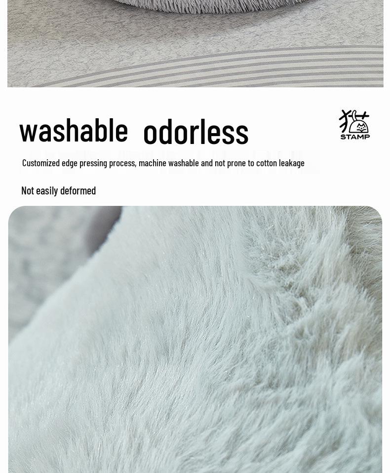 Уютная плюшевая кровать для кошек и собак: Круглогодичный полузакрытый дизайн раковины для тепла и комфорта