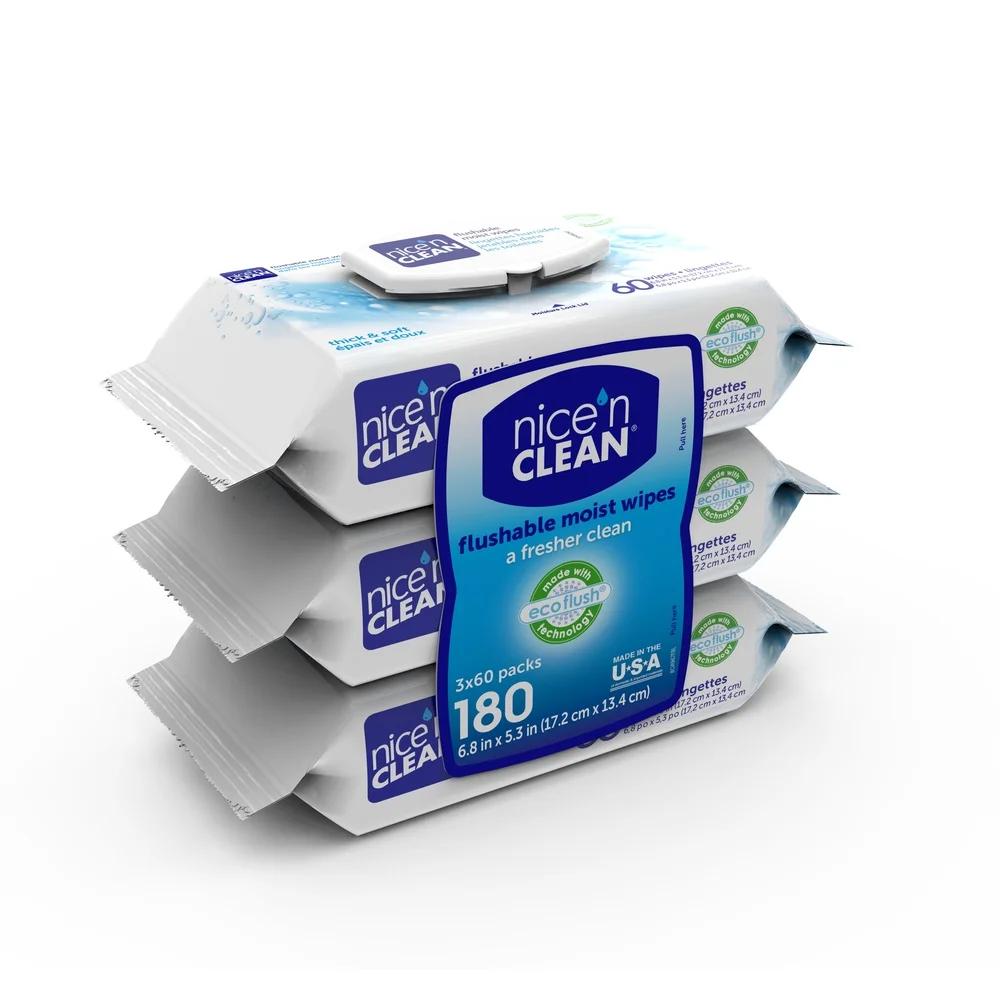 Экологичные смываемые влажные салфетки, 180 шт., алоэ, витамин Е, гипоаллергенные, безопасные для использования в унитазах, приучение к горшку, чистящие салфетки, упаковка
