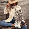 Women's Autumn and Winter Plus Size Leopard Print Single Breasted Mid-Length Jacket Shirt