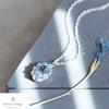 Silver 925 March Birthstone Necklace Aquamarine