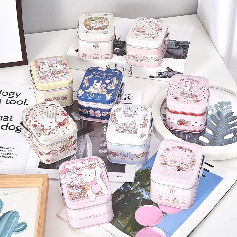 Жестяная коробка для конфет Детские подарки Маленькая жестяная коробка Коробки для печенья Портативный подарочный кейс Для украшения на день рождения, свадьбу