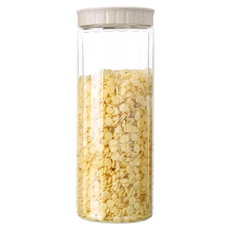 Kitchen Transparent Food Storage Container With Lids Durable Seal Pot Cereal Grain Bean Rice Sealed Plastic Milk Powder Jar