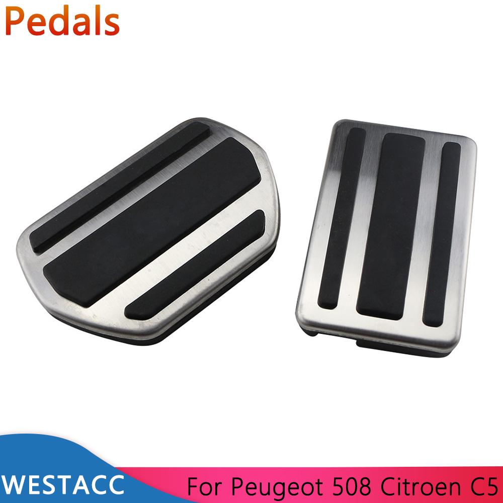 Нержавеющая сталь автомобильные педали акселератора сцепления тормозная крышка для Peugeot 508 для Citroen C5 2012-2014 C6 AT MT