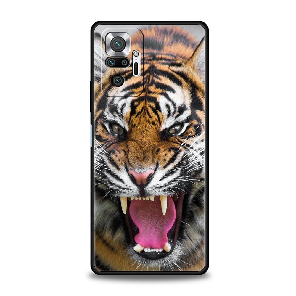 Tiger Leopard Fashion Phone Case For Xiaomi Redmi Note 14 13 5G 10 11 12 Pro Plus 4G 14C 13C 12C 10C Black Cover