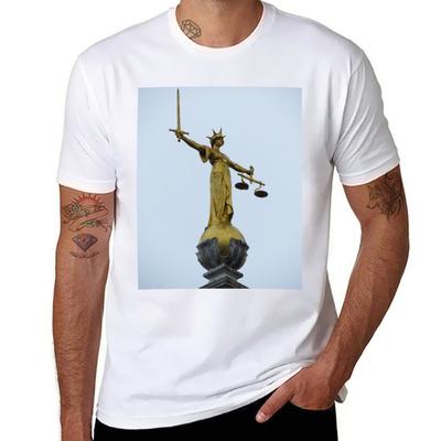 Статуя Правосудия, Олд-Бейли, Лондон Хлопковая футболка pack man футболки для мужчин повседневные мужские футболки Хлопковая футболка