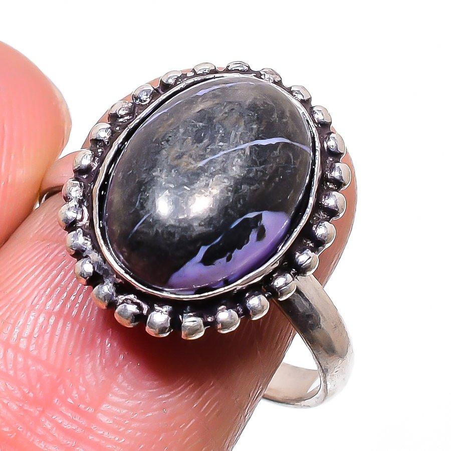 Mosaic Jasper Handmade 925 Sterling Silver Jewelry Ring Size 9 I3n85