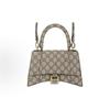 X Balenciaga Сотрудничество The Hacker Project Золотая Пряжка Потертый Логотип Холст Песочные Часы Сумка Через Плечо Сумка Почтальон Маленькая Женская Цвет Эбенового Дерева