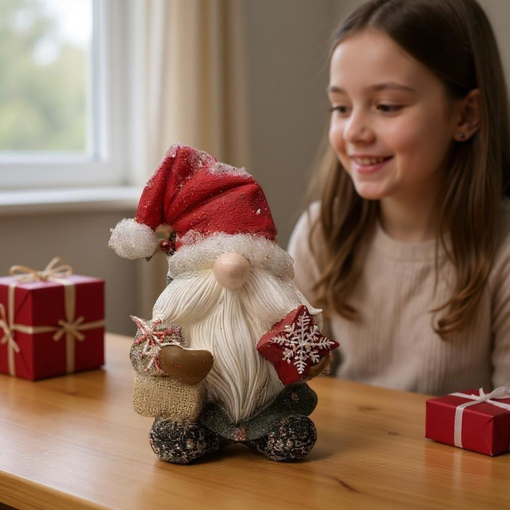Рождественский товар Ругающийся Красная Шапка Длинная Белая Борода Рождественские Украшения Держит Мешок со Снежинкой Кукла без Лица Праздничный Стол