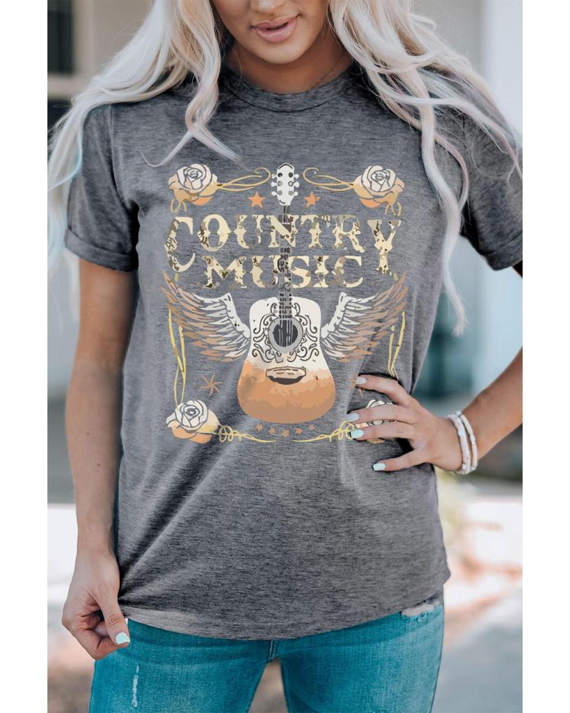 Azura Exchange Футболка с коротким рукавом и графическим принтом гитары