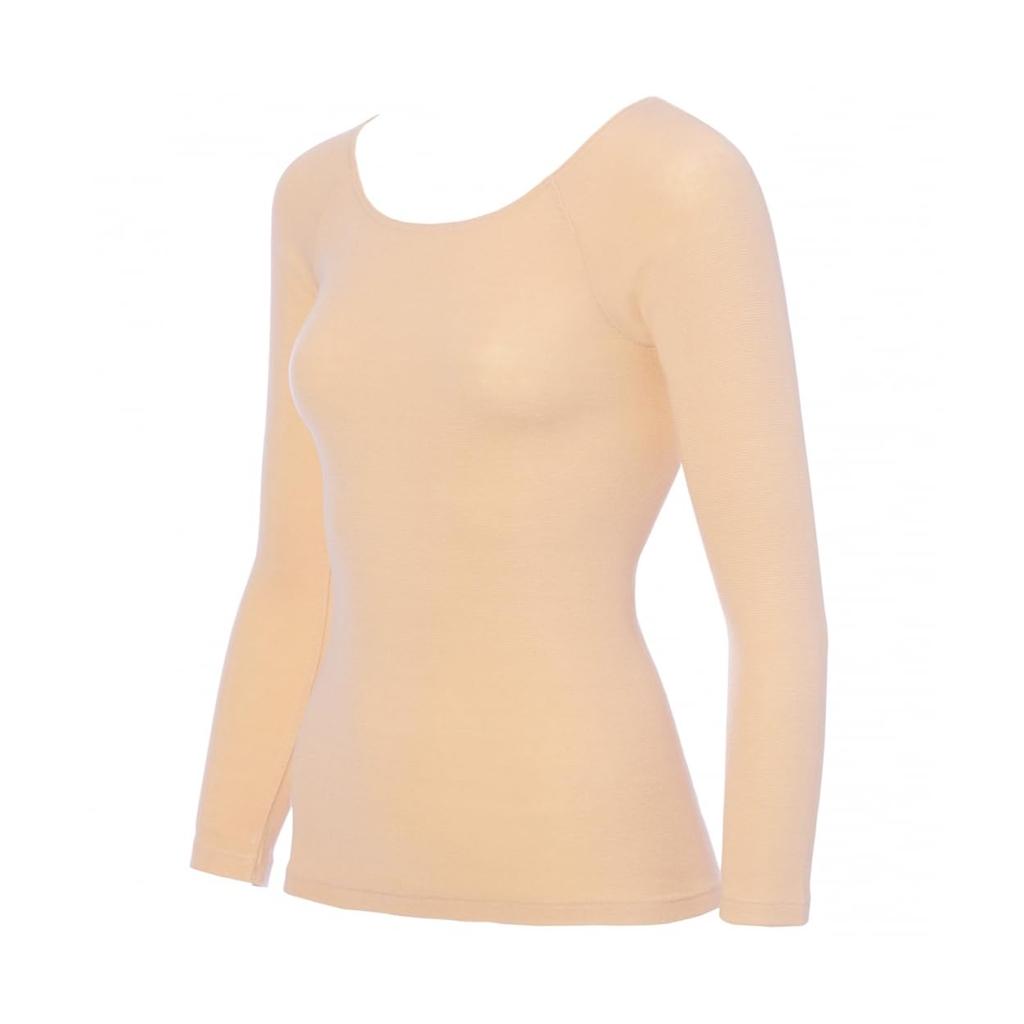 Triumph Warm Fit Innerwear Sleeve 00JP Size M 5370, 3/4 Top, (Beige),
