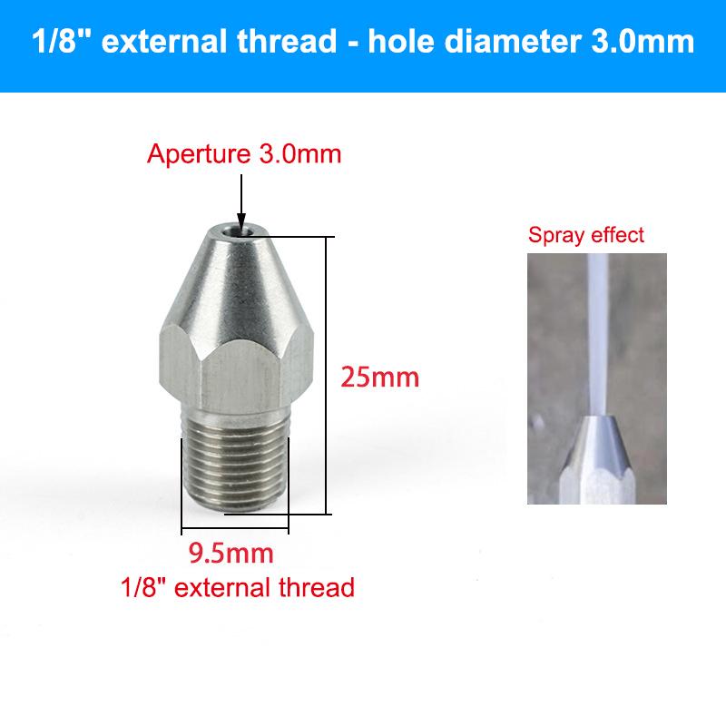 Industrial High-Pressure Spray Nozzle Linear Nozzle 0 Degree Liquid Column Flow Tip High Pressure Cleaning Cutting Cone Nozzle