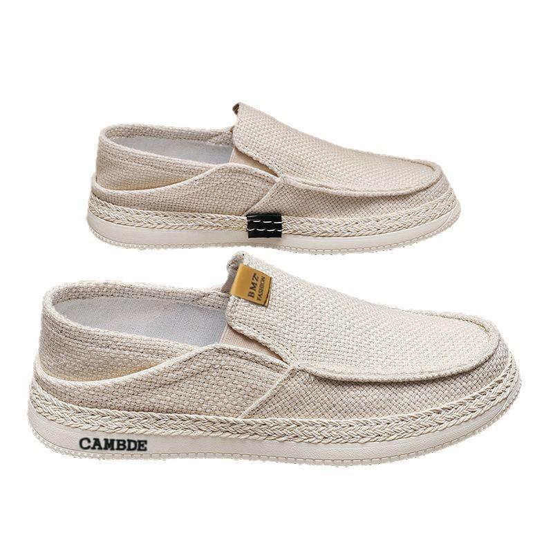 Льняная мужская тканевая обувь модная обувь на мягкой подошве повседневная обувь домашняя обувь для молодежи для ходьбы мужская обувь