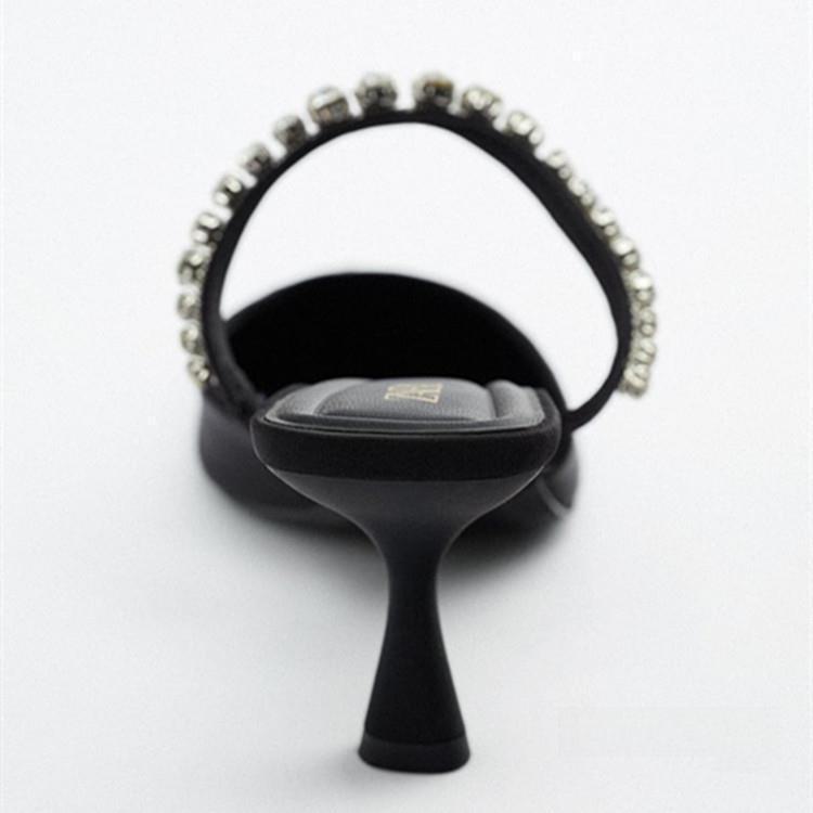 Элегантные мюли со стразами на шпильке: Женские модные туфли с острым носком и высоким каблуком