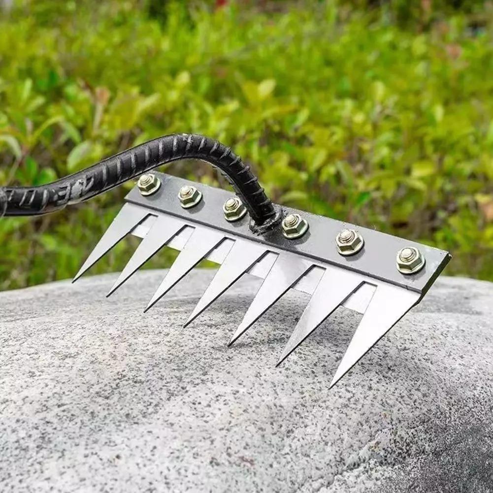 Грабли садовые из углеродистой стали с 6/7/8 зубьями, садовые грабли металлические, прочные O2