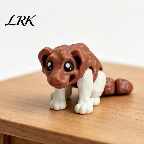 Изысканная Текстура Скульптура Артикулированная Фигурка Собаки, 3D Печатный Милый Щенок с Подвижными Суставами, Цветной Настольный Питомец-Украшение для Дома Офиса,