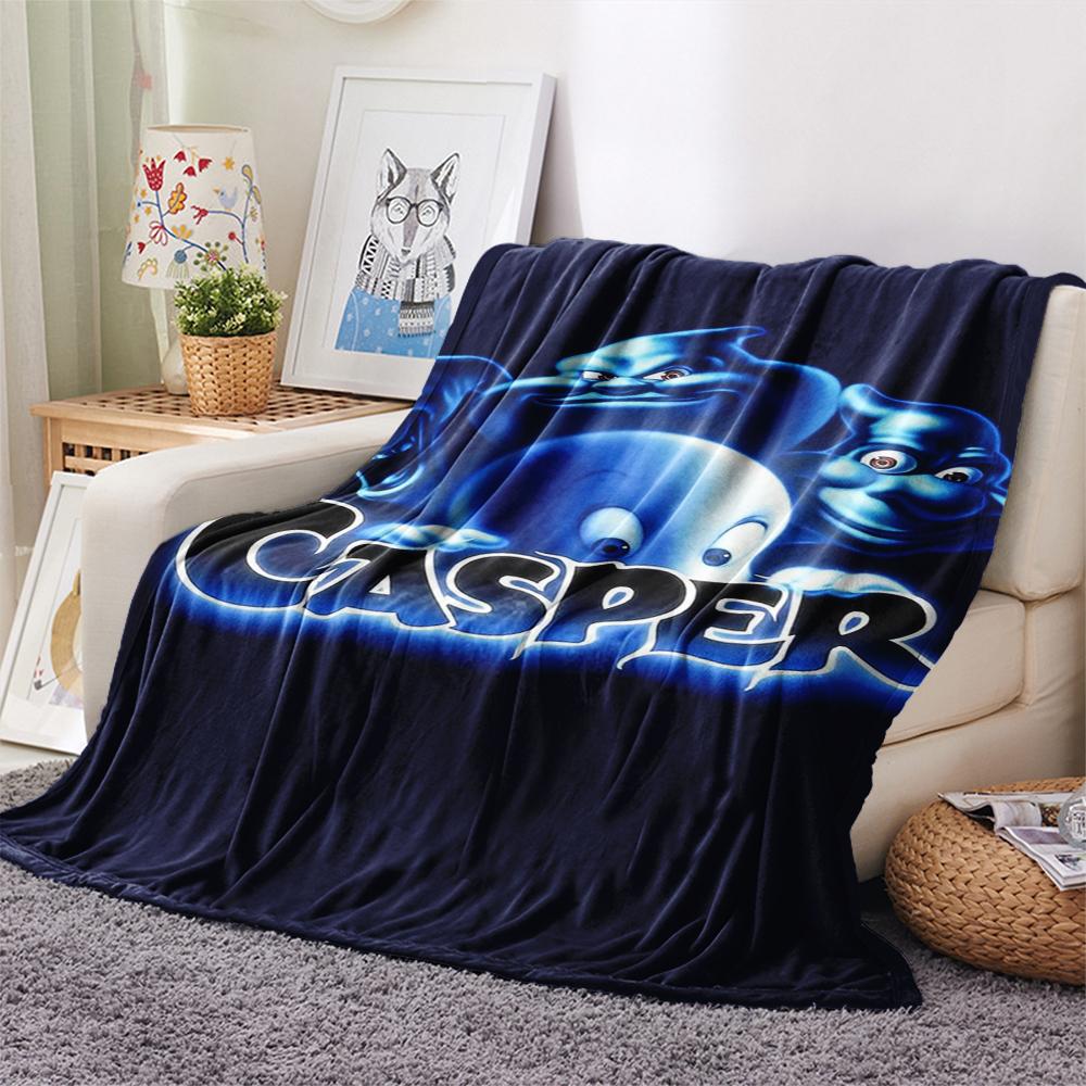 Casper Print Flannel Blanket, High quality Comfortable for All Seasons, Home Decor, Warmth and Comfort, Perfect for Christmas Gifts