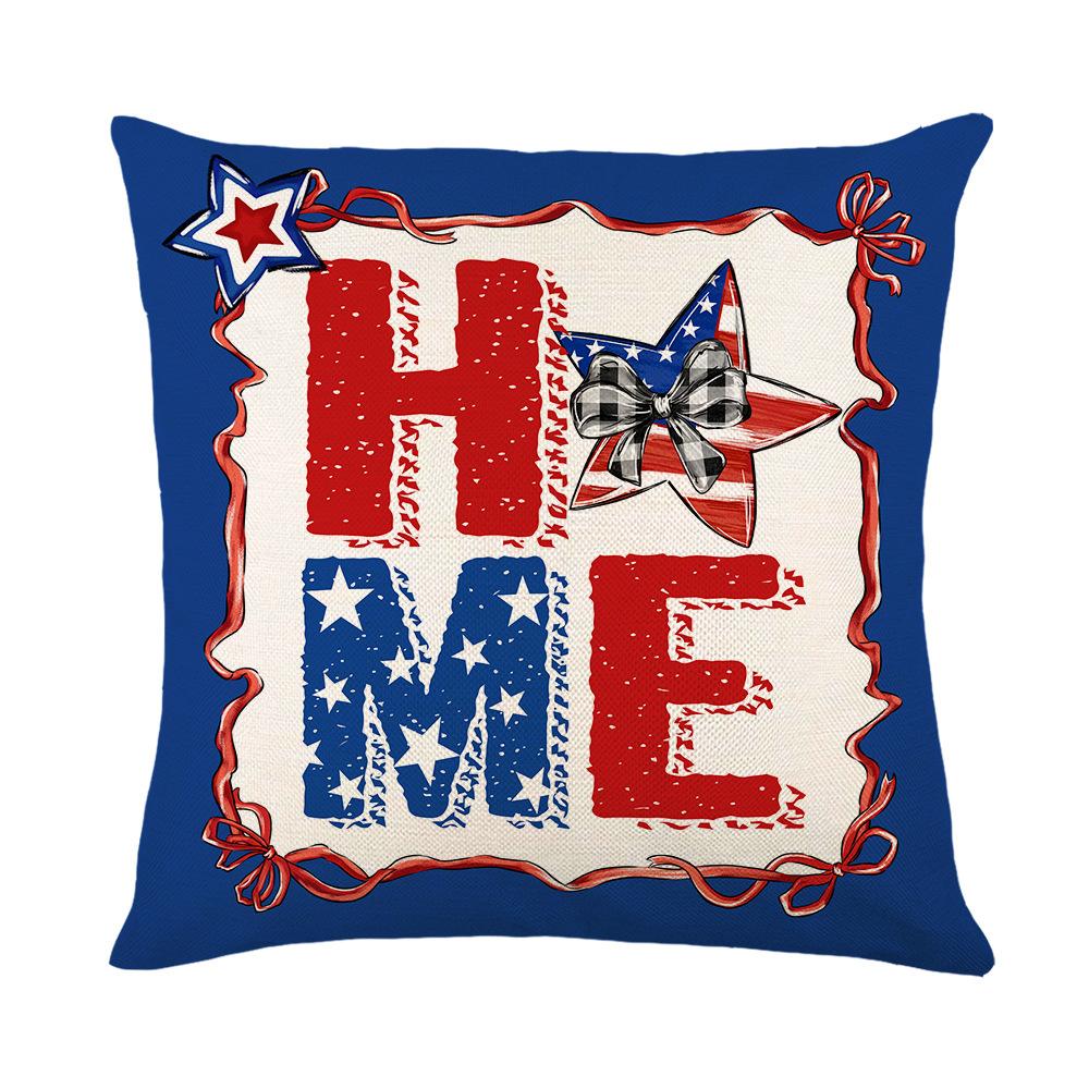 New Independence Day Pillow Cover Polyester Printed Living Room Sofa Cushion Cover Bedroom Decorative Cushion Cover