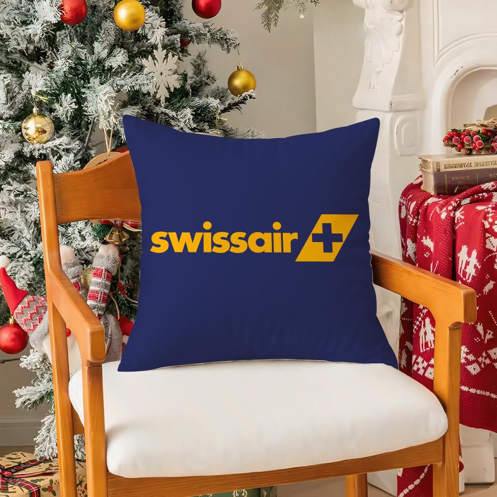 Дизайн для путешествий S-Swissair Наволочка из шелковистого короткого плюша с потайной молнией Пылезащитная наволочка для диванной подушки Для домашнего декора