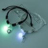 2Pcs Woven Rope Luminous Beads Couple Bracelet Adjustable Friendship Bracelet Friend Gift