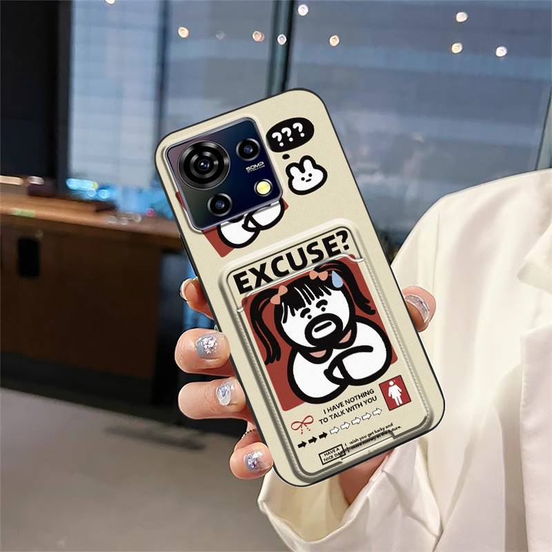 Чехол для телефона из ТПУ со слотом для карты для ZTE Blade V50 Vita, водонепроницаемый, защитный, модный дизайн, мультяшный, милый, противоударный, мягкий чехол