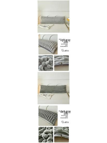 Плюшевая наволочка на длинную подушку из искусственного кроличьего меха - Двусторонняя наволочка из молочного велюрового флиса