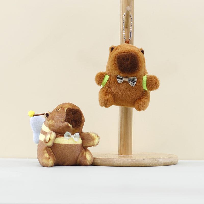Capybara Plush Toy Key Ring With Short Plush Texture For Unique Keychain Gifts