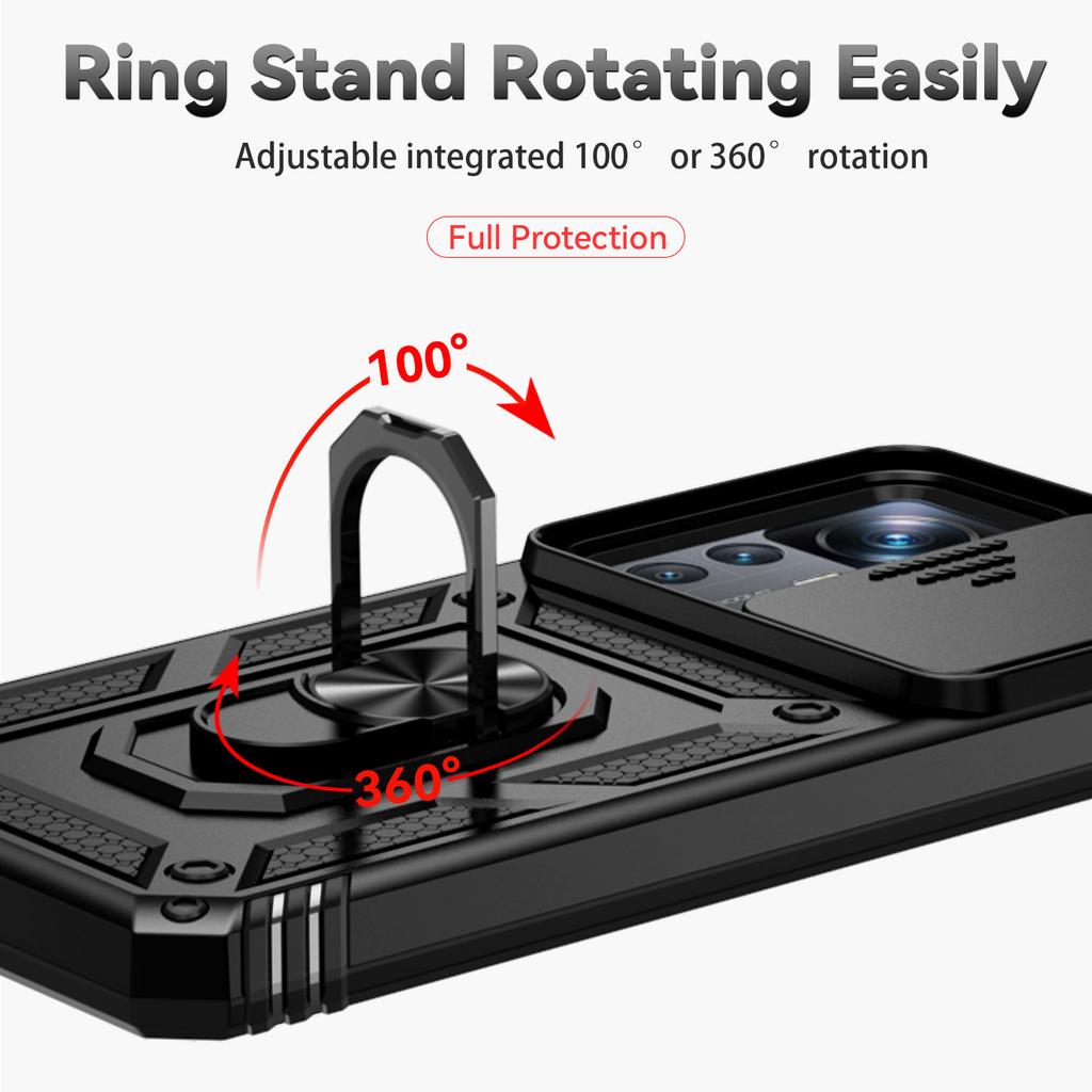 Для Xiaomi Mi 12T Pro Чехол Противоударный бронированный чехол для Xiaomi Mi12T Xiaomi 12T Pro Слайд-камера Защитное кольцо для объектива Подставка Чехол