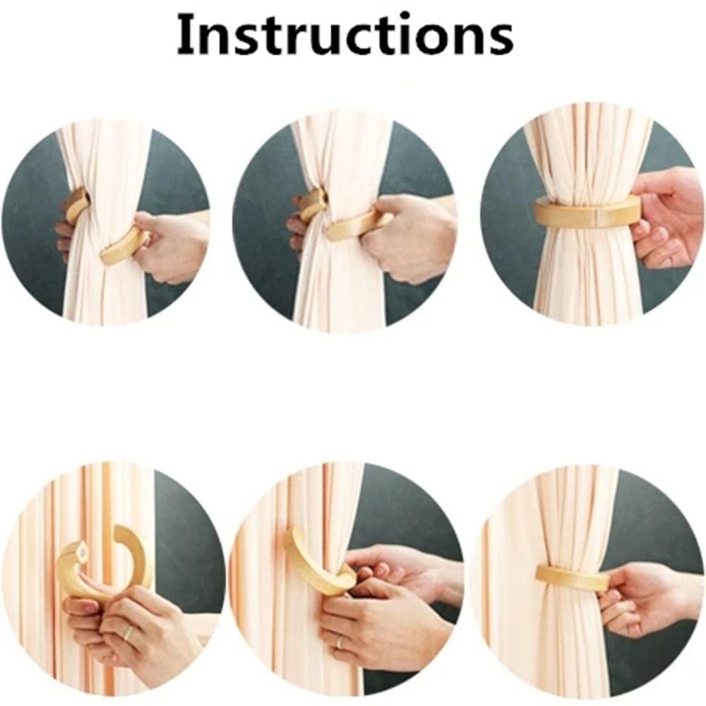 Rotating Curtain Buckle Wood Curtain Tieback Light Luxury Curtain Tie Hanging Clothes