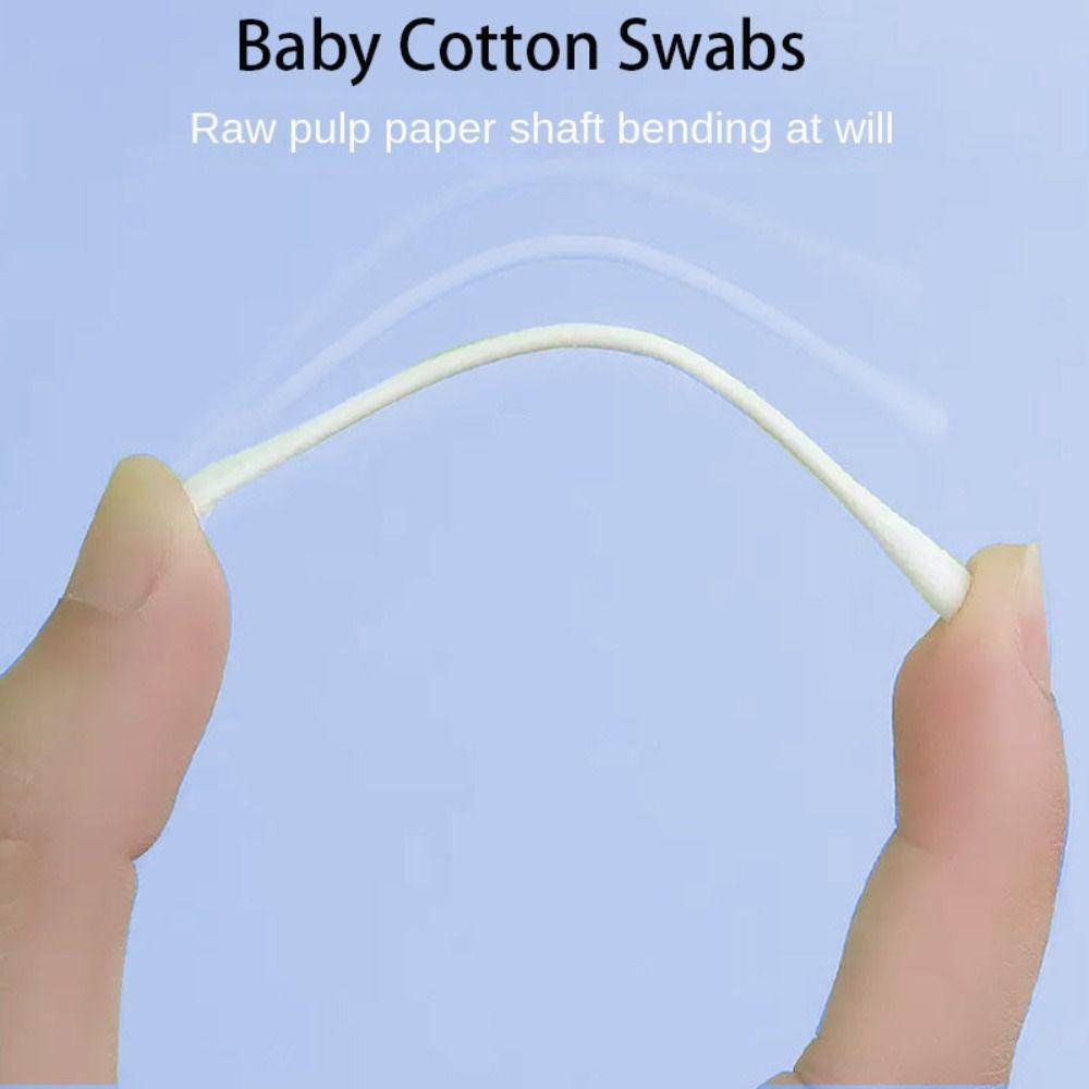 200 pcs Dual Tips Sterile Cotton Buds Degreasing Cotton Ear Wax Spoon Young Children