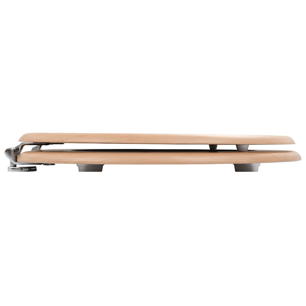 Toilet Seat with Lid MDF Bamboo Design