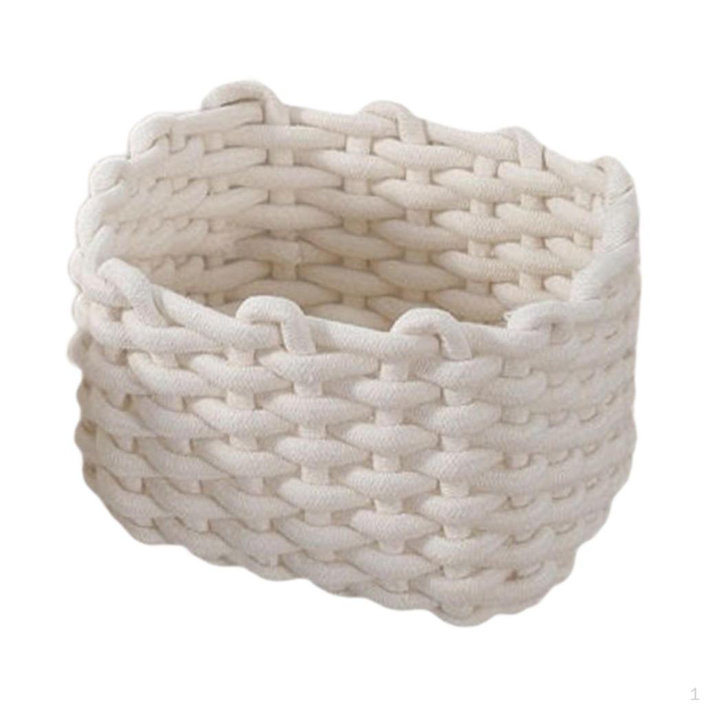 Macrame Woven Decorative Basket Minimalist Heavy Duty Storage for Nursery Closet Decor