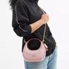 Coach Мини сумка-хобо с цепочкой из фирменного канваса, розовая, для женщин, для повседневного использования