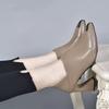 Comfortable Anti-kick Pointed Deep Mouth Single Shoes Xin Two Wear Thick Heel Soft Leather Casual High Heel Small Leather Shoes Women