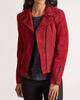 NEW Motorcycle Party Lambskin Women Suede Leather Genuine Handmade Red Jacket