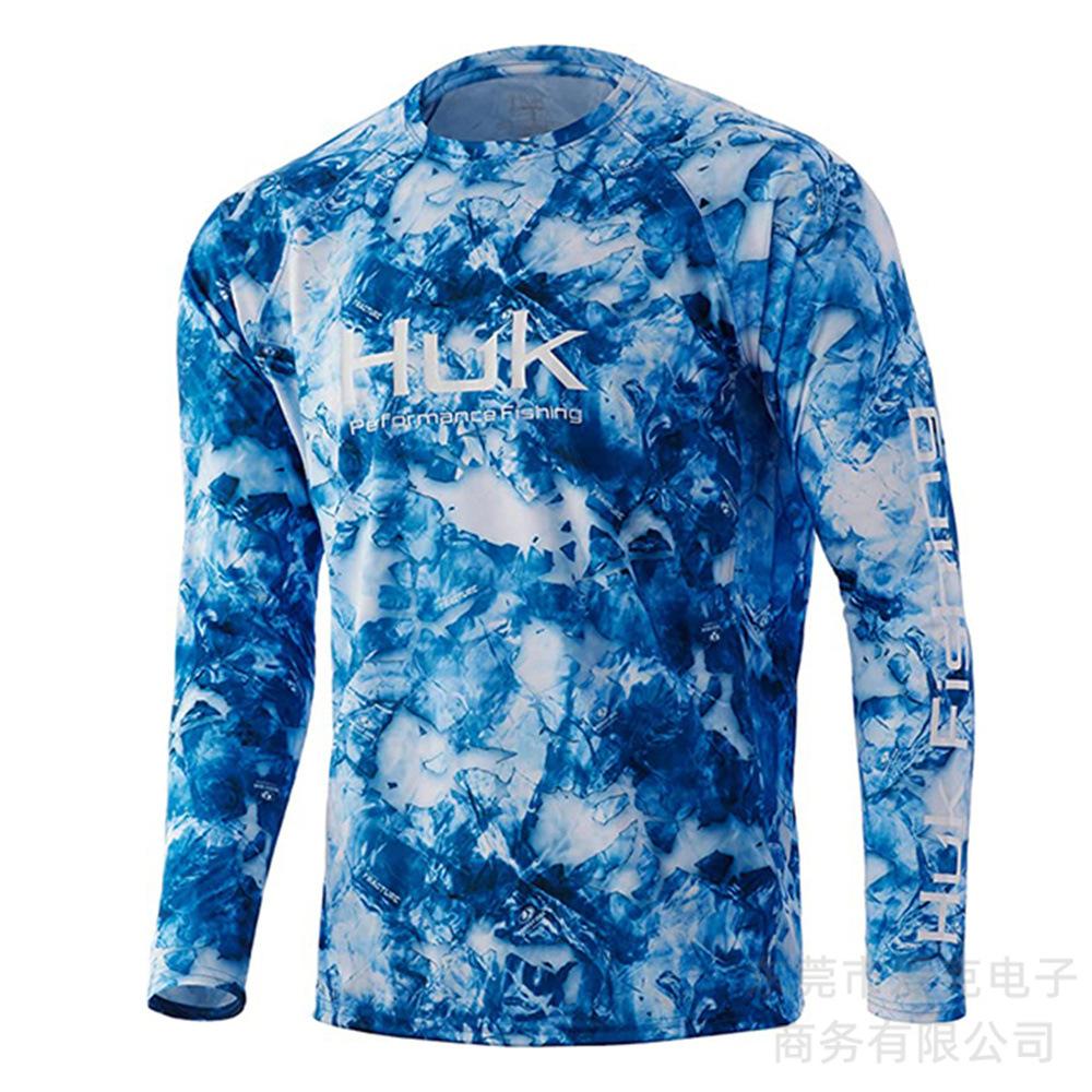 HUK fishing suit summer men's sunscreen outdoor sports fishing shirt quick-drying long-sleeved T-shirt lightweight breathable top