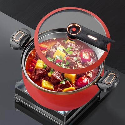 Антипригарная кастрюля с керамическим покрытием для супа с крышкой 7 л, скороварка для быстрого приготовления, многофункциональная посуда