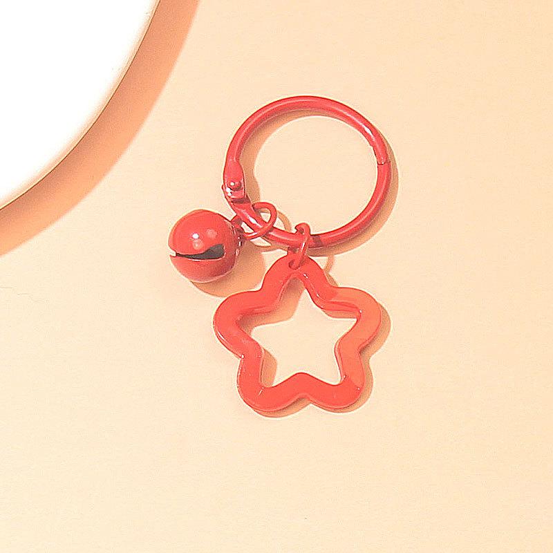 2 шт. корейской версии Ins Small Fresh Color Small Star Bell Keychain Candy Color Keyring Cuestionary Keychain Cuestionary Keychain Accessories